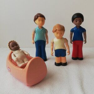 Vintage 1990's Little Tikes Doll House Family 5 pc Lot